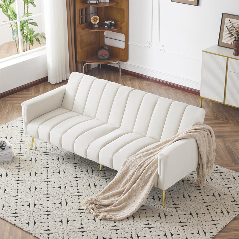 Adeboye 2 Seater Velvet Sofa, White