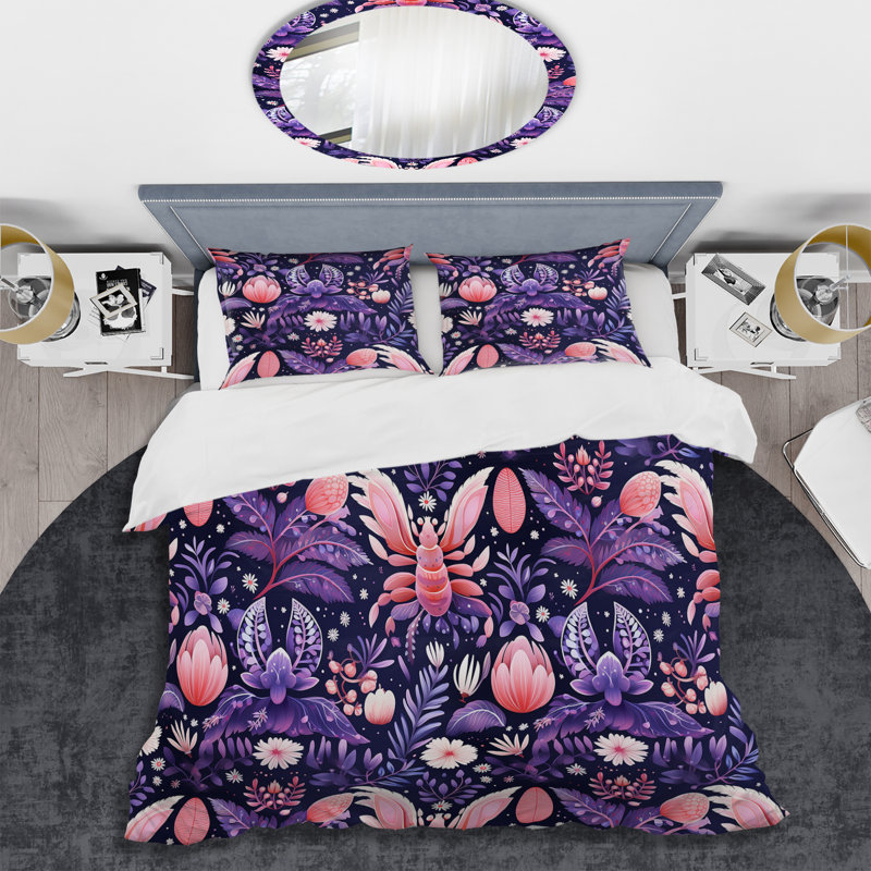 Ensemble de housse de couette Atalie, Housse de couette pour grand lit et 2 taies décor