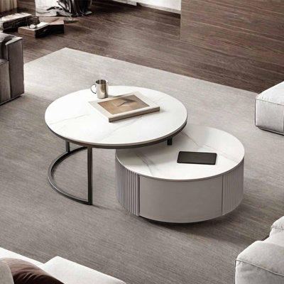 Light luxury rock panel coffee table