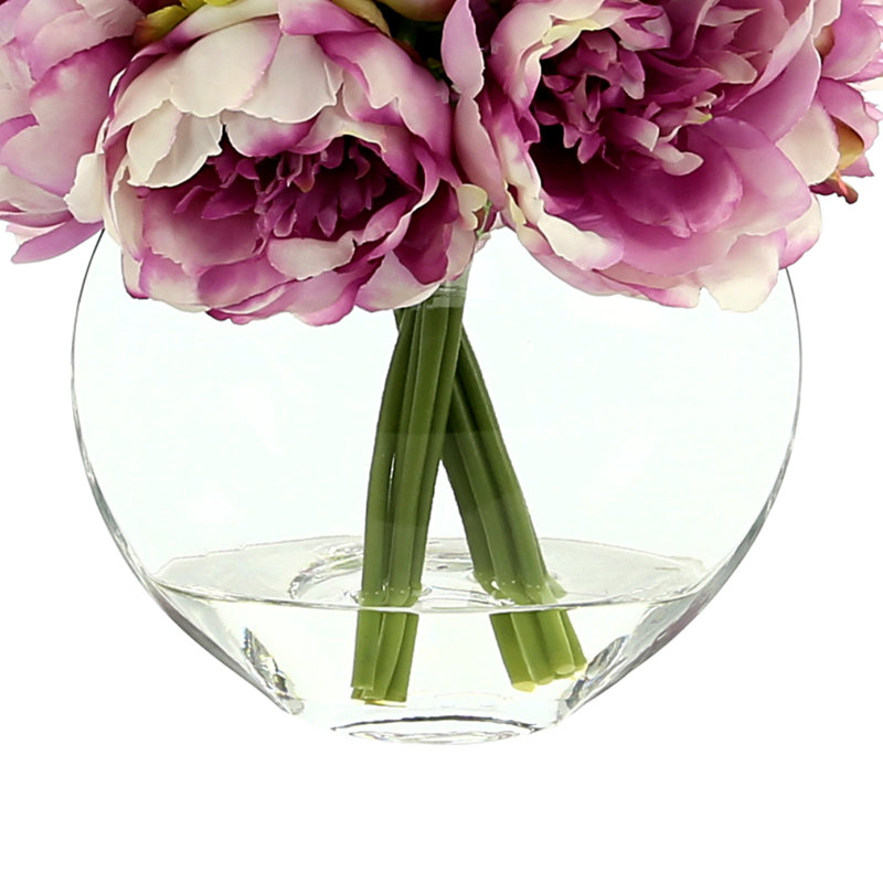 Centre de table pivoine dans un vase, Mauve