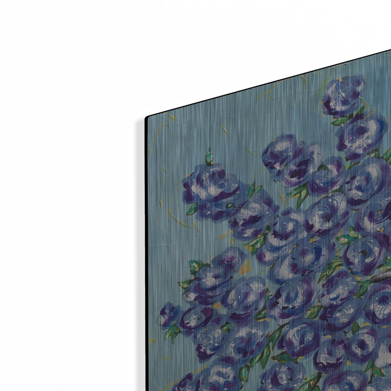  «Blue On Blue Watering Can» par Jade Reynolds, art mural en métal, 24 po x 24 po, H 24 po x l 24 po