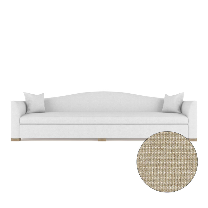 Canapé extra long Horatio Camelback Taper, H 33 po x l 120 po x P 36 po, Naturel, Lin huître Pebble Weave