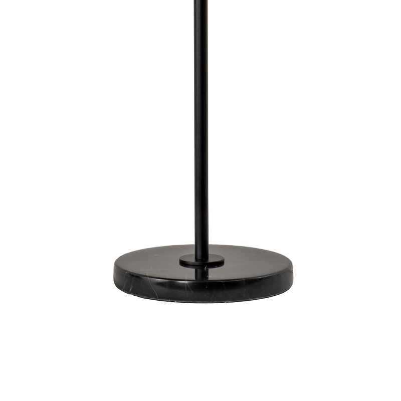 Modern 38" Black Marble And Iron Torchiere Table Lamp