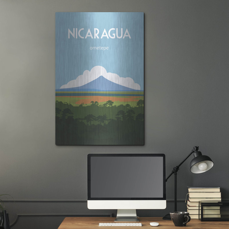 Art mural en métal «Nicaragua» par Arctic Frame, H 36 po x l 24 po