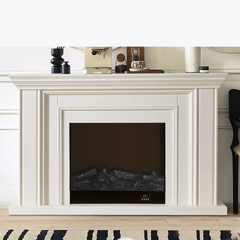 Meuble télé American Fireplace, Ivoire ivoire