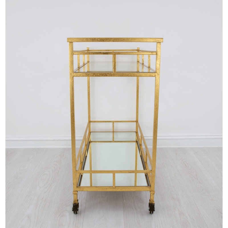 Melody Serving Cart, Antiqued Gold Leaf