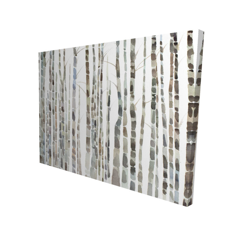 Forêt de bouleaux - toile blanche pour décoration intérieure