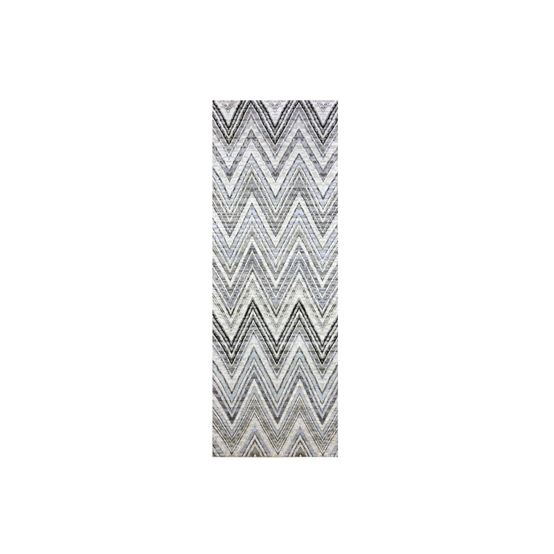 Tapis de couloir noué à la main 4 pi 2 po x 12 pi 4 po ivoire