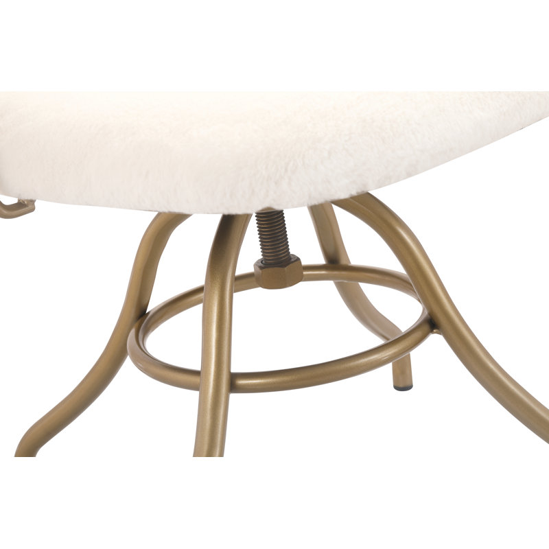 Swivel Task Chair Vanity Chair, White