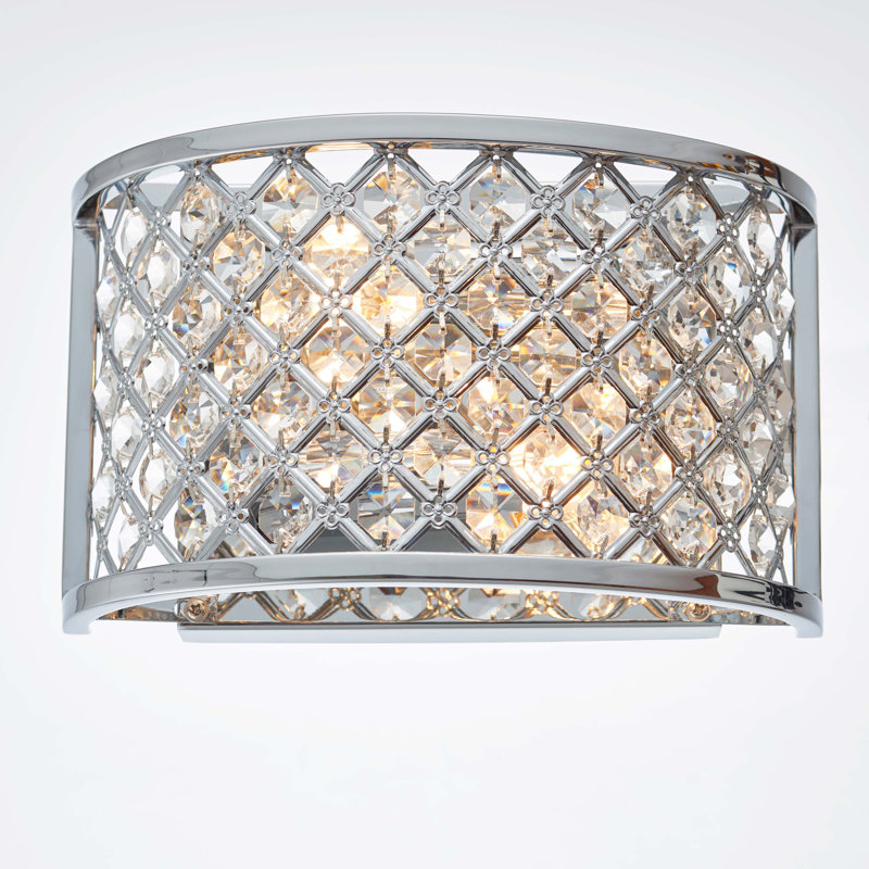 Augustine Steel Flush Mounted Sconce, Polished Chrome