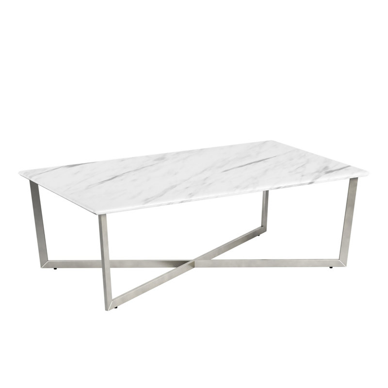 Table basse rectangulaire en faux marbre de 47 po Pulcherie, Noir