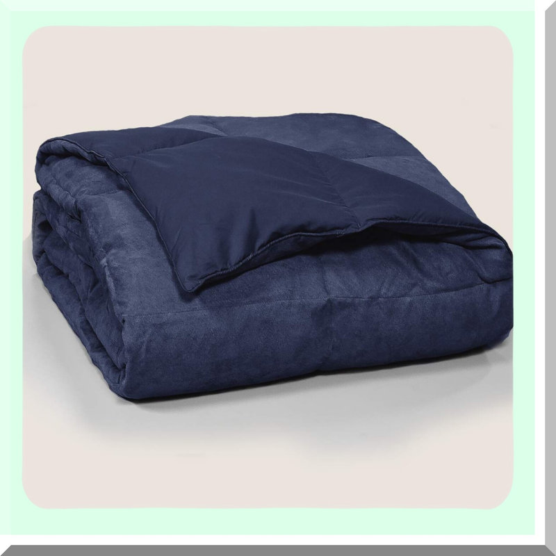 Navy Luxe Microfiber Down Blanket - Plush Microsued Throws - Cozy All-Season Bedding - Hypoallergenic Lightweight Comforter - One Size Fits All