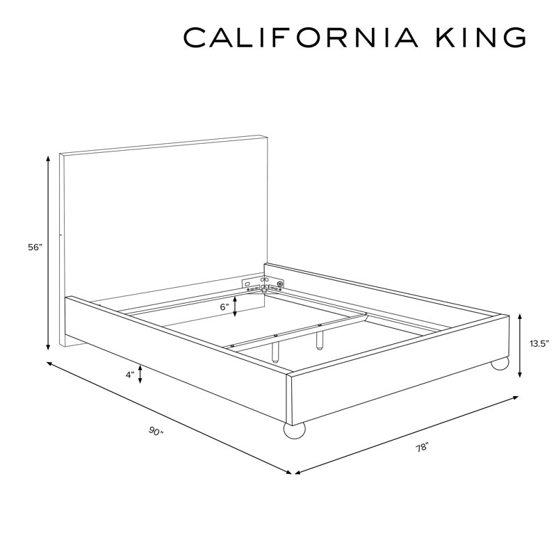 Platform Bed, Classic Ocean Velvet, California King