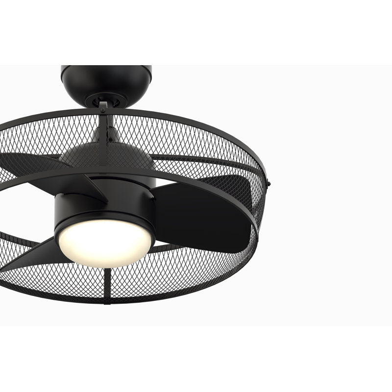 Sleek Black 20" Smart Chandelier Ceiling Fan with LED Light
