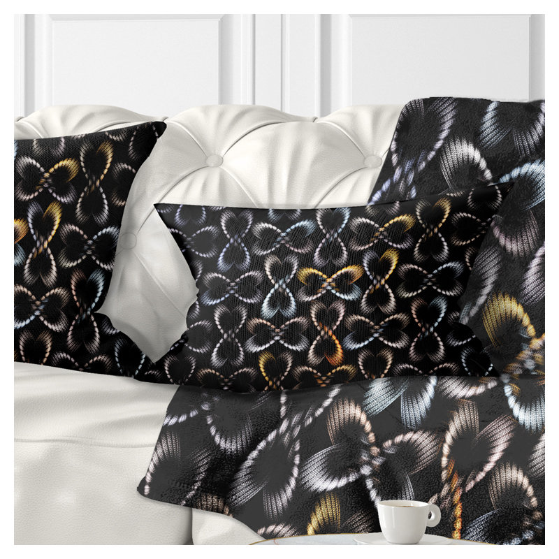 Motif jaune de papillons - coussin imprimé abstrait