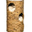 Arbre à chat avec trois cachettes et quatre lits - Structure en jacinthe d'eau tressée à la main, lit surélevé multicouche pour chatons, niche gain de place et coussins modernes et confortables pour un repos douillet