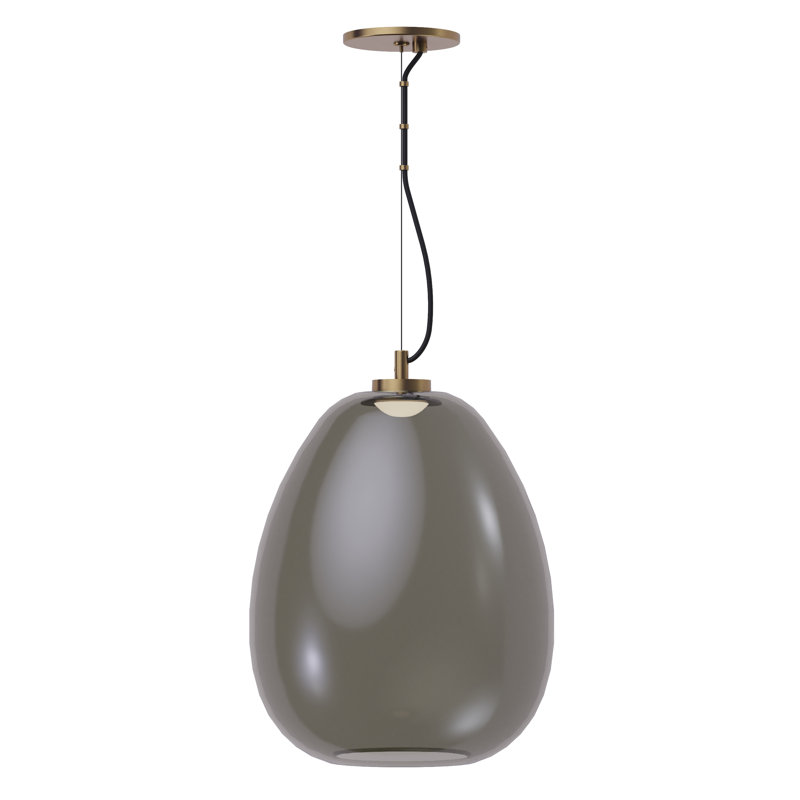 Kapoor 1 - Light LED Pendant, 15.7" H x 13" W x 13" D, Transparent Smoke