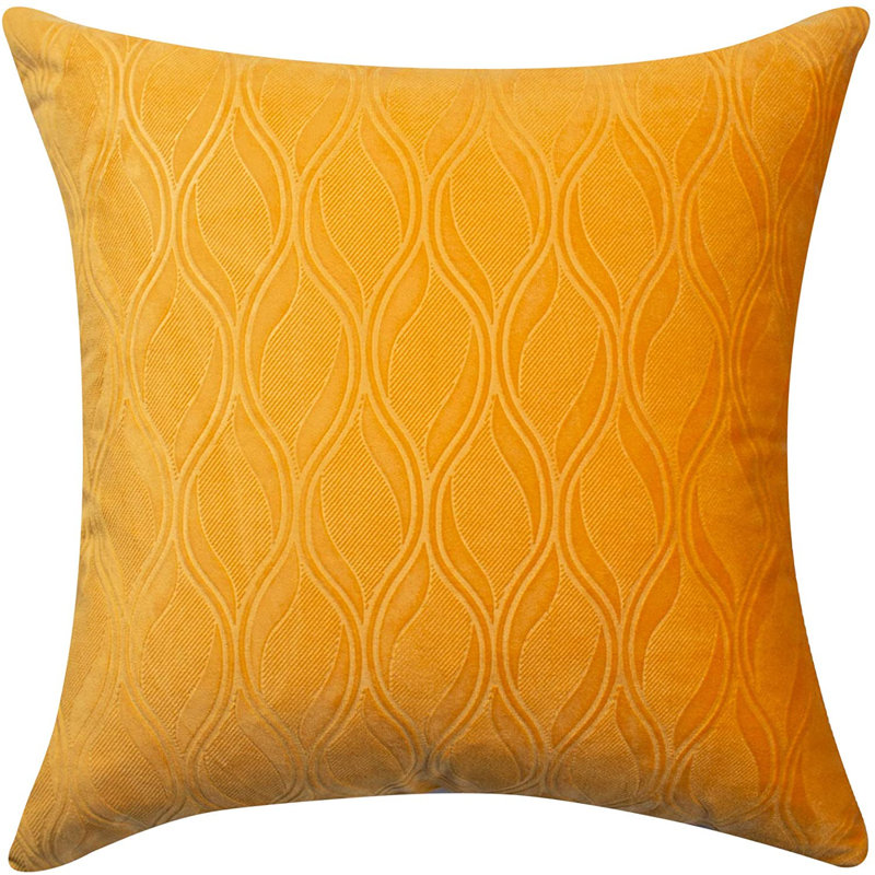 Housse de coussin carré en velours, Doré