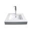 Polished White Handmade Rectangular Dual Mount Bathroom Sink with Overflow