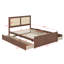  Lit plateforme en bois avec 4 tiroirs et tête de lit en rotin Canup-515138563-515138561