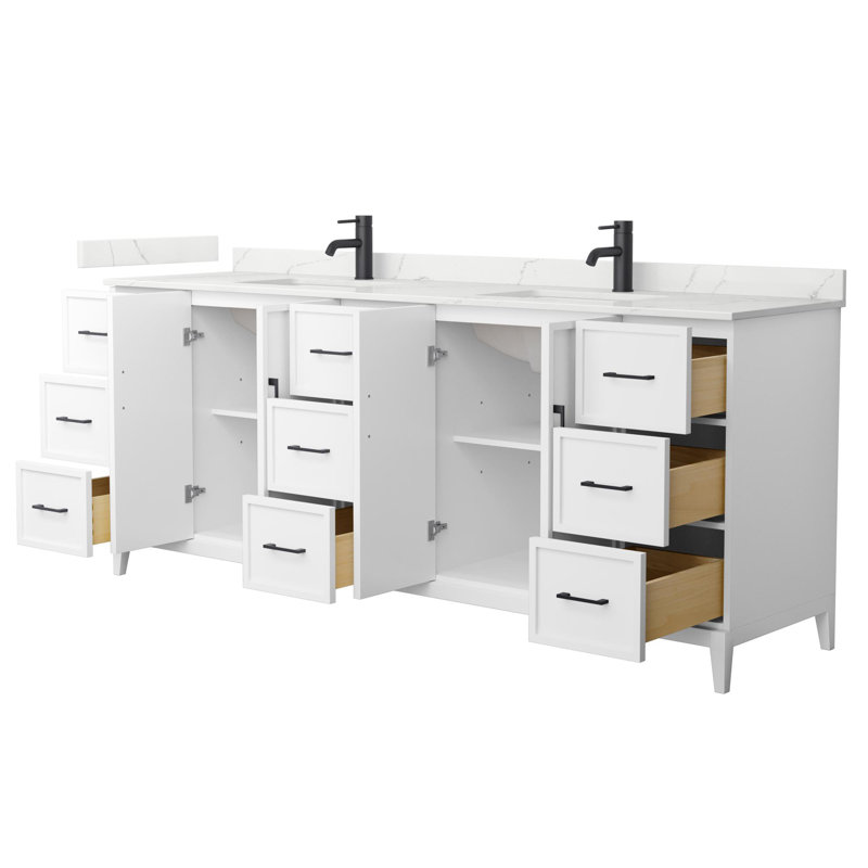 Elan 84'' W Vanity, Single, Matte Black, White