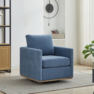 Fauteuil d'appoint pivotant carré de 30,7 po de largeur et fauteuil simple d'appoint confortable, fauteuil club à 360 degrés, fauteuil de salon pour chambre à coucher, appartement, chambre de bébé.