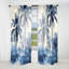 Palmier bleu rétro Shadows II - rideau en velours traditionnel - obscurcissant - 1 panneau-107826923
