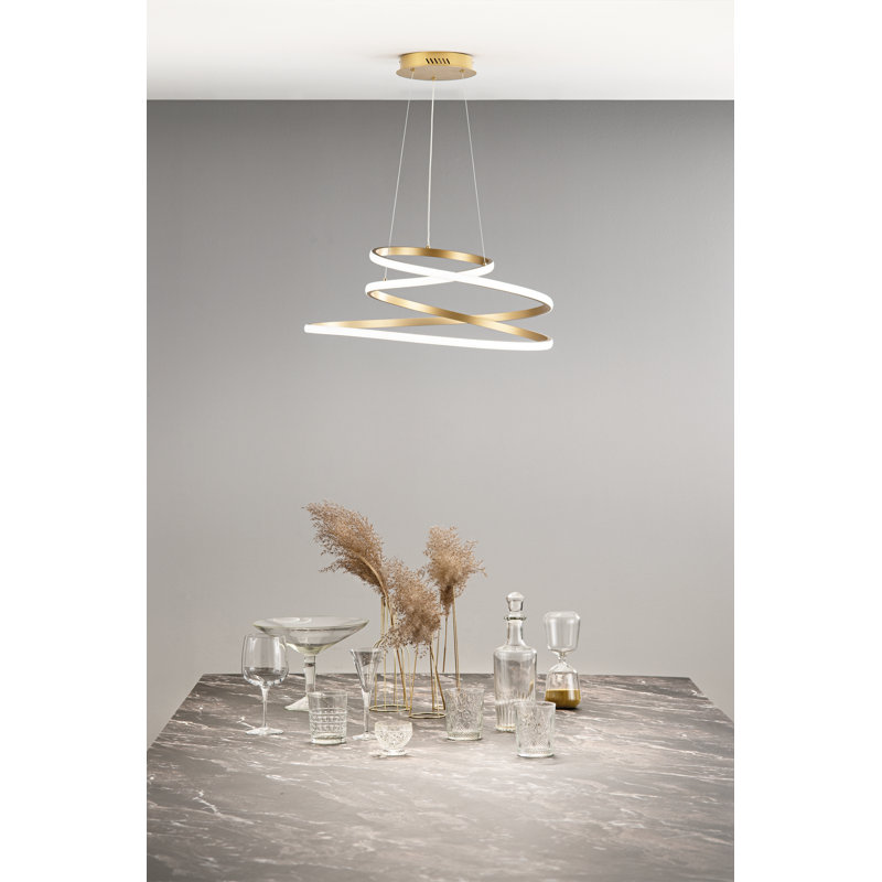 1 - Light LED Geometric Pendant, Golden