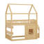 Structure de lit double pleine grandeur en forme de maison avec grand espace sous le lit-608763799
