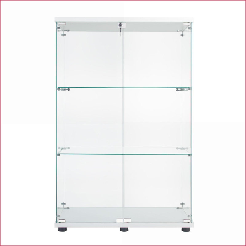 Vitrines d'exposition avec deux portes en verre 3 tablettes, noir | Contemporain | Salon, Noir