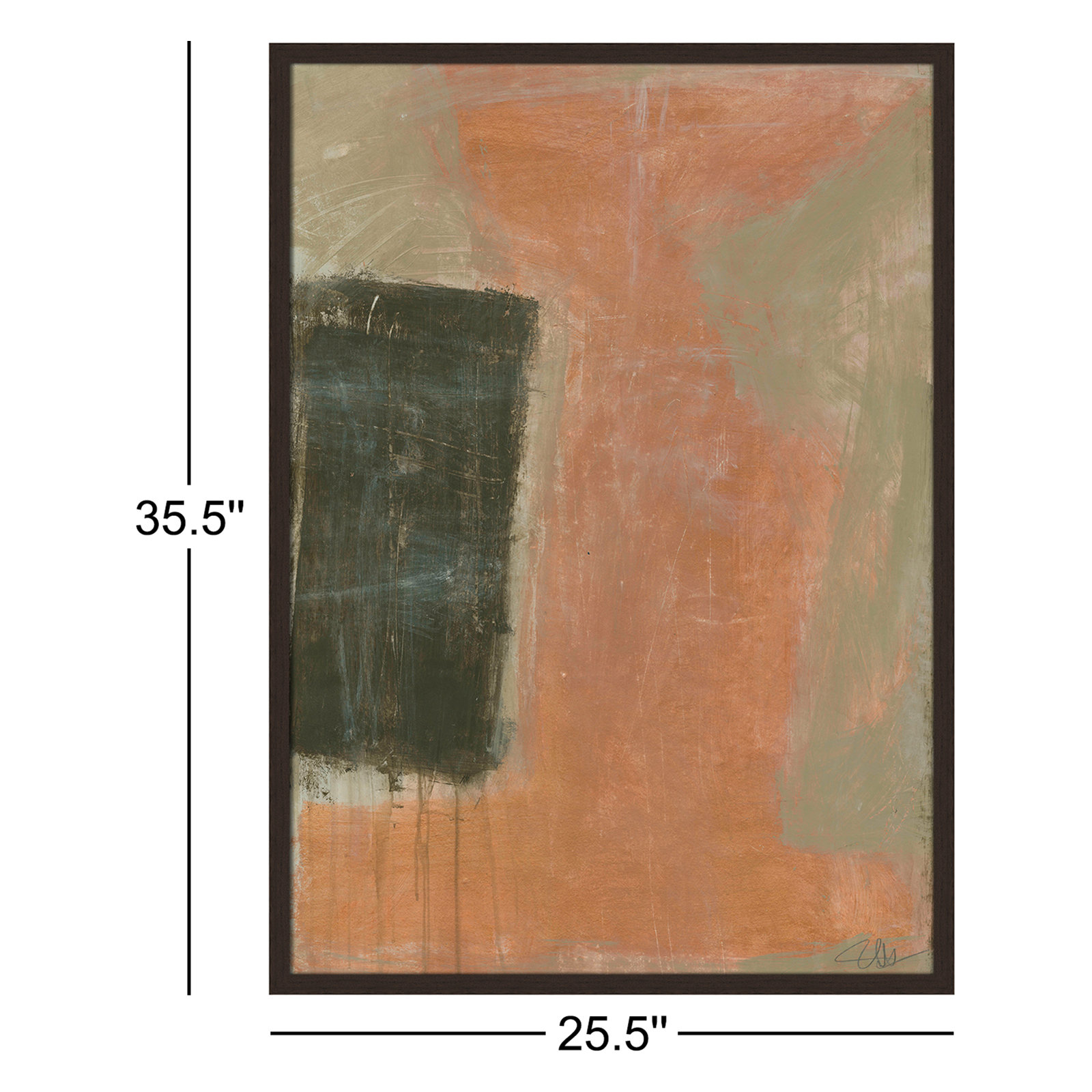 Anali "Autumn Sandbox" Painting, 35.5" H x 25.5" W x 0.75" D, Walnut