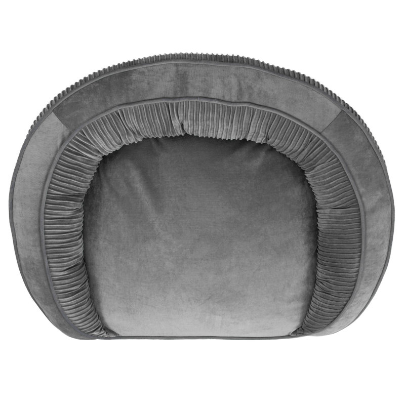 Lit pour chien en velours recyclé Luna, H 11 po x l 33 po x P 30 po, Gris