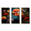 Coq coloré, prairie florale - coq animal, art mural-968422482-968422486