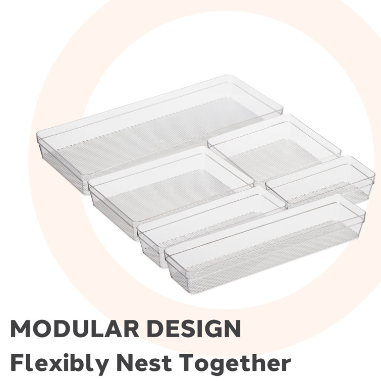 Oggi Clear Drawer Organizer - 6 X 9 (set Of 6) - Ideal For Organizing  Kitchen Drawers, Office, Desk, Silverware, Kitchen Utensils, Cosmetics And  Bathrooms