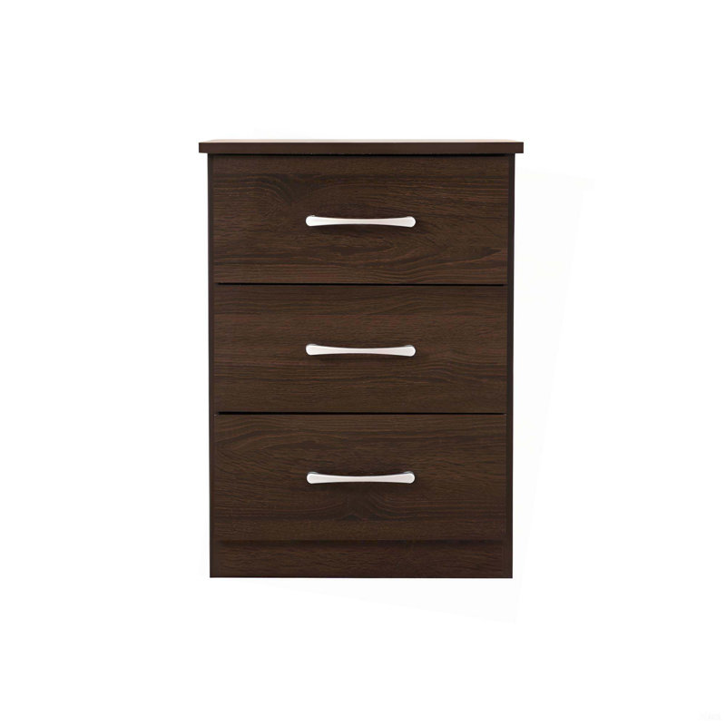 Contemporary Nightstand With Drawer, Brown