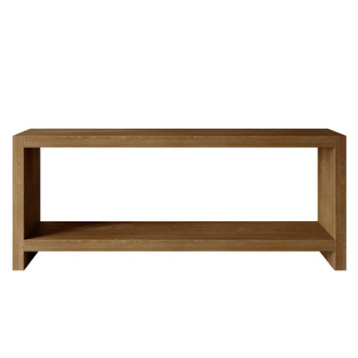 Grande console de style campagnard de 63 pouces, table d'entrée rustique à 2 niveaux avec placage de bois, canapé rétro pour canapé derrière le canapé, salon, couloir, assemblage facile