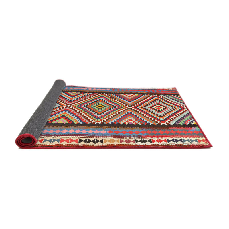 Tapis décoratif rouge Zeller du Sud-Ouest, Rond 8 pi