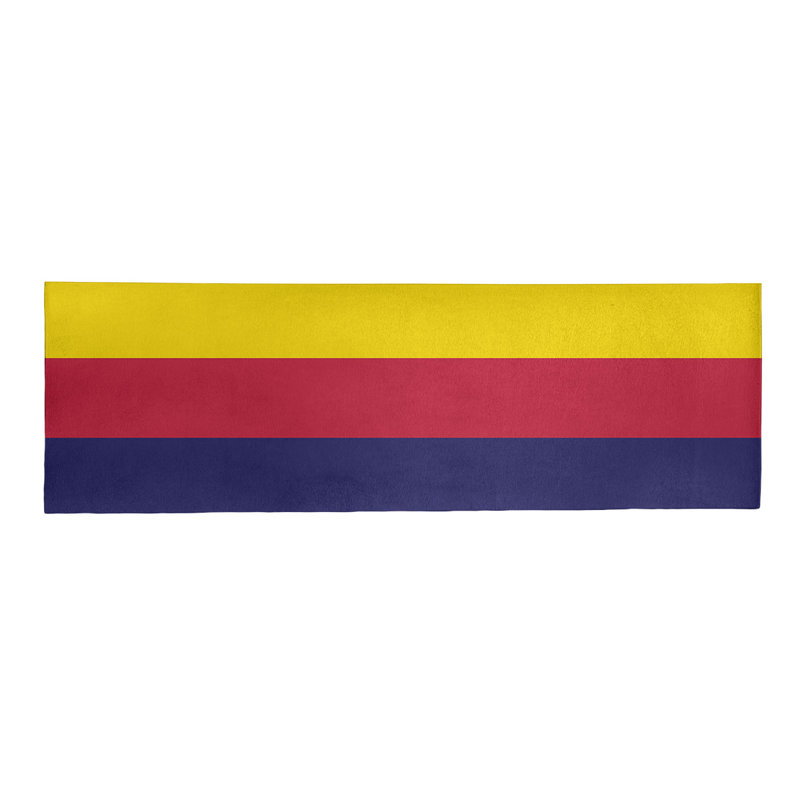 Tapis à rayures bleu marine/rouge/rouge/jaune St Louis, Tapis de couloir 2 pi 6 po x 8 pi