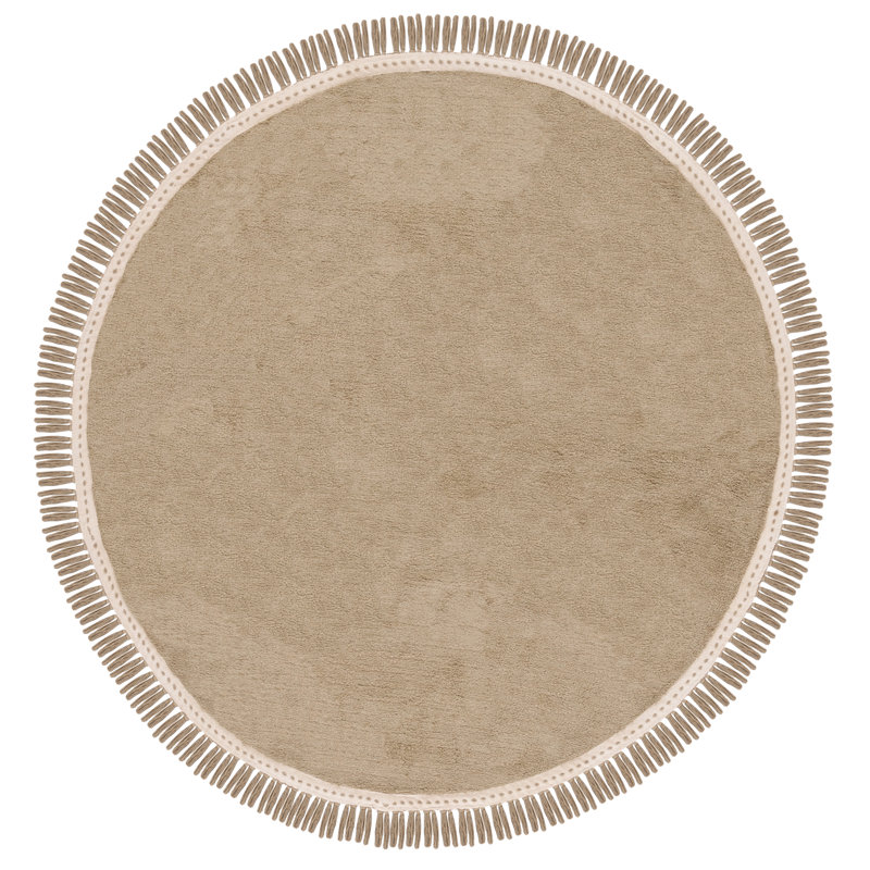 Anniedale Hand Woven Cotton Machine Washable Rug, Round 6'