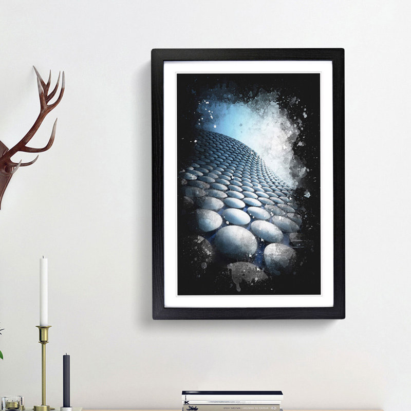 The Bullring in Birmingham - Framed Print, 45cm H x 33cm W x 2cm D, Black Framed