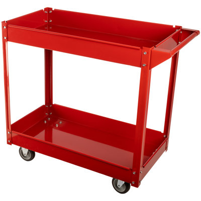 Chariot à outils - Chariot utilitaire robuste à 2 niveaux de capacité de 330 lb - Chariot en métal sur roulettes - Chariots de roulage, de travail ou de garage avec roues par Stalwart