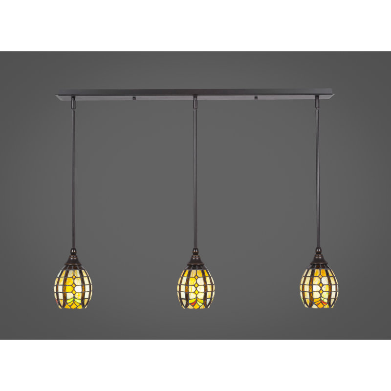 Tous les 3 Light Kitchen Island, Granite foncé