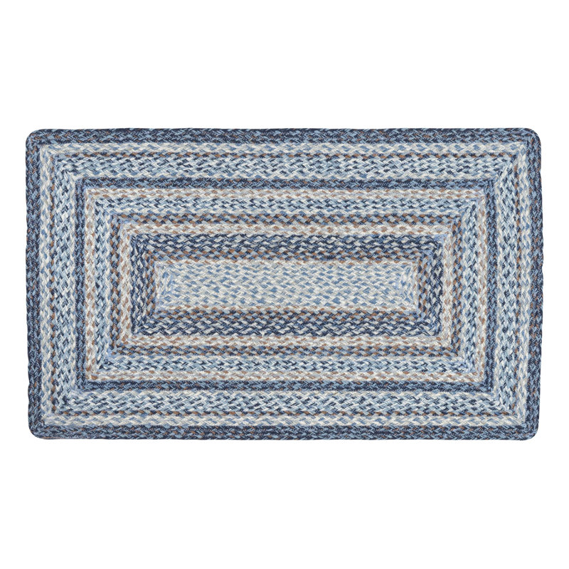  Tapis denim bleu tressé, 27 po x 45 po