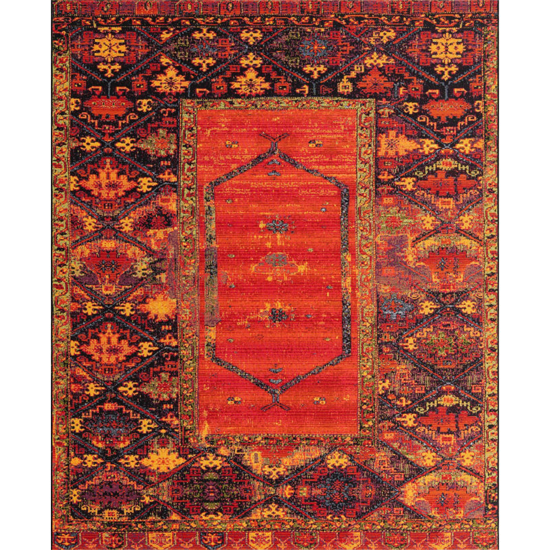 Gurrola Washable Oriental Indoor / Outdoor Rug, Square 7'10"