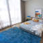 Cowhide Geometric Area Rug in Denim-1497623694