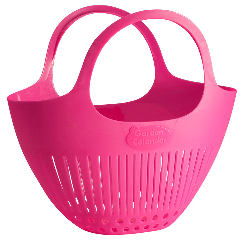 Raspberry Pink Plastic Garden Colander Basket