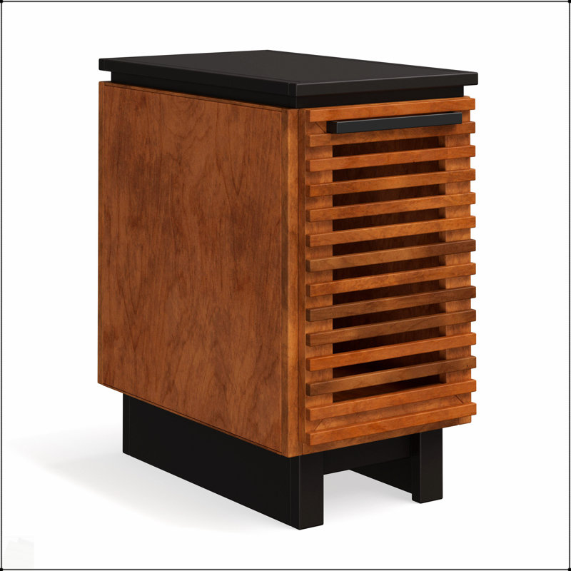 Table de chevet 13 pouces, entièrement assemblée, noire avec finition bourbon, parfaite pour les espaces compacts et les décors élégants