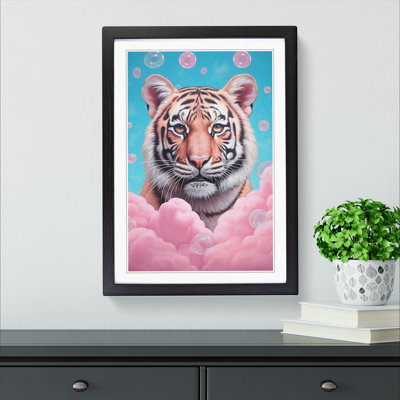 Tiger Bubble Gum Painting - Framed Print
