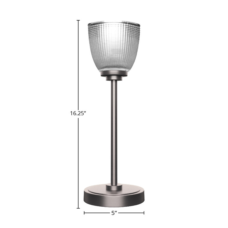 Aneka Accent Lamp Shown With 5" Clear Ribbed Glass, Graphite