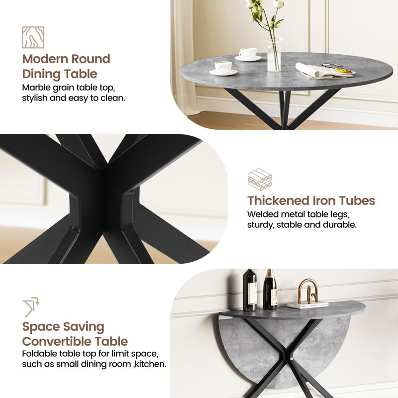 4 - Person Dining Set, Grey, Black